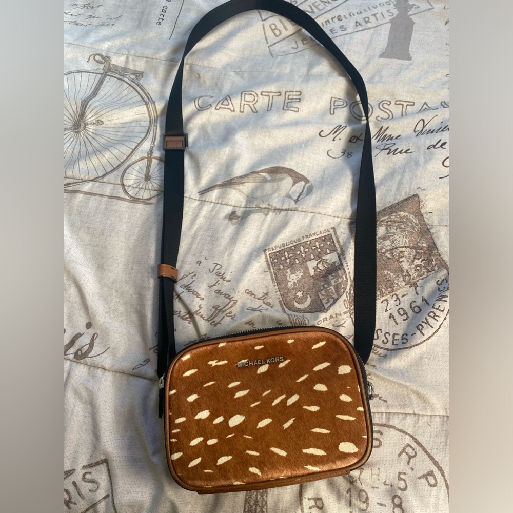 micheal kors cross body bag. deer print